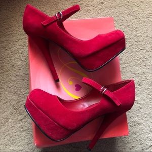 Red Platform Mary Janes Size 8